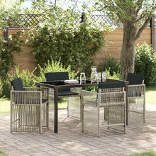Tuin eettafelset 5 pcs Lichtgrijs poly rattan