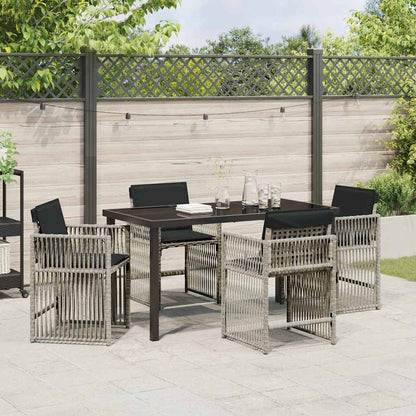 Tuin eettafelset 5 pcs Lichtgrijs poly rattan