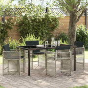Tuin eettafelset poly rattan lichtgrijs 5-delig