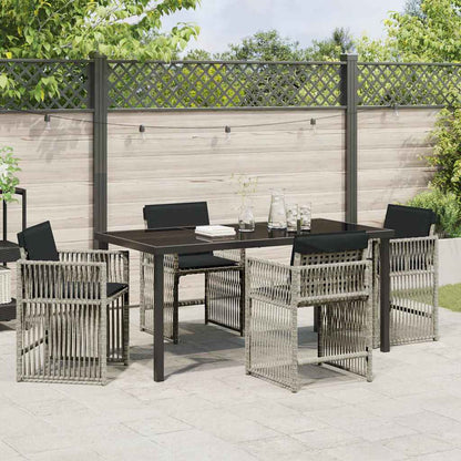 Tuin eettafelset 5 pcs Lichtgrijs poly rattan