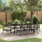 Garden Dining Set 9 pcs Black poly rattan
