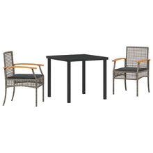 Tuin Eetset 3 pcs Grijs poly rattan
