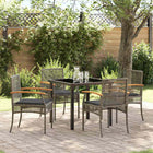 Garden Dining Set 5 pcs Grey poly rattan