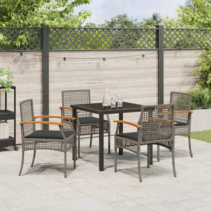 Tuin Eetset 5 pcs Grijs poly rattan