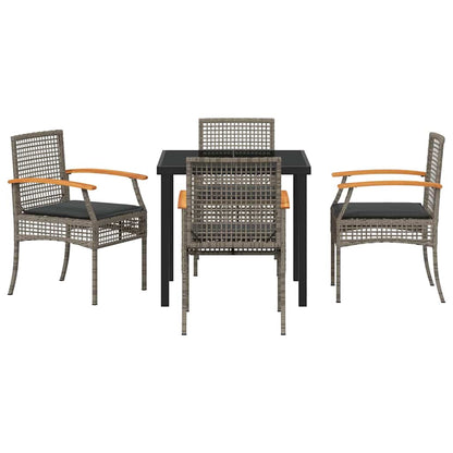 Tuin Eetset 5 pcs Grijs poly rattan