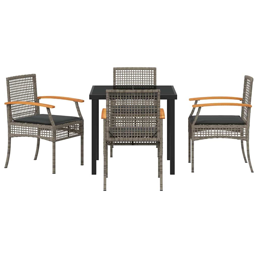 Tuin Eetset 5 pcs Grijs poly rattan