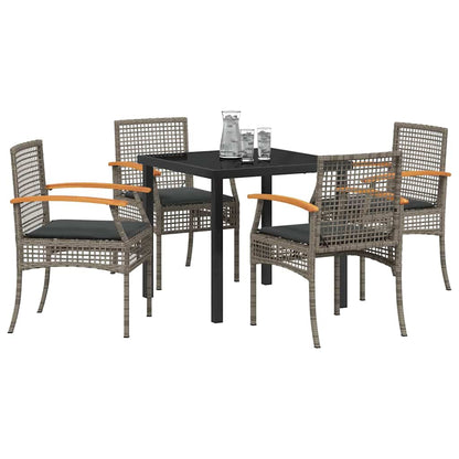 Tuin Eetset 5 pcs Grijs poly rattan
