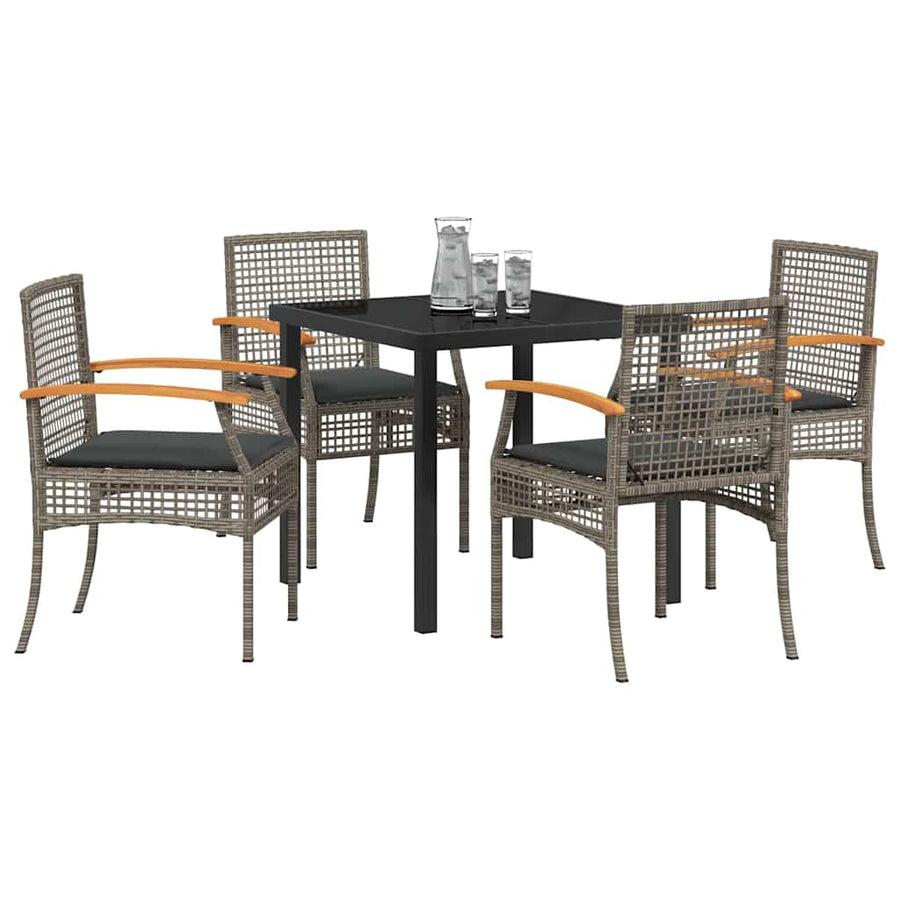 Tuin Eetset 5 pcs Grijs poly rattan