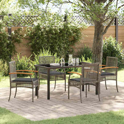 Tuin Eetset 5 pcs Grijs poly rattan