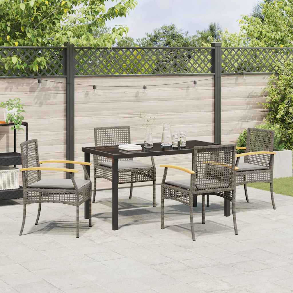 Tuin Eetset 5 pcs Grijs poly rattan
