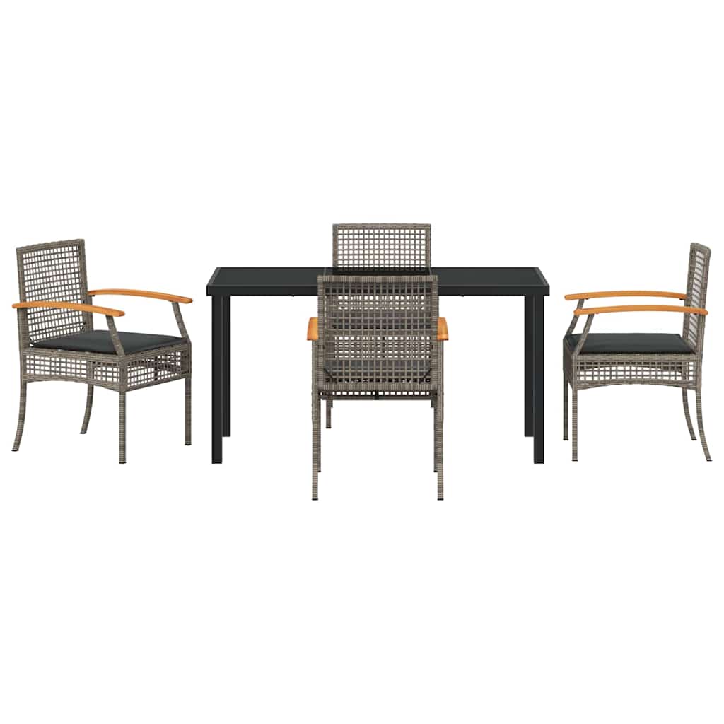 Tuin Eetset 5 pcs Grijs poly rattan