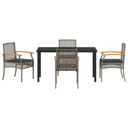 Tuin Eetset 5 pcs Grijs poly rattan