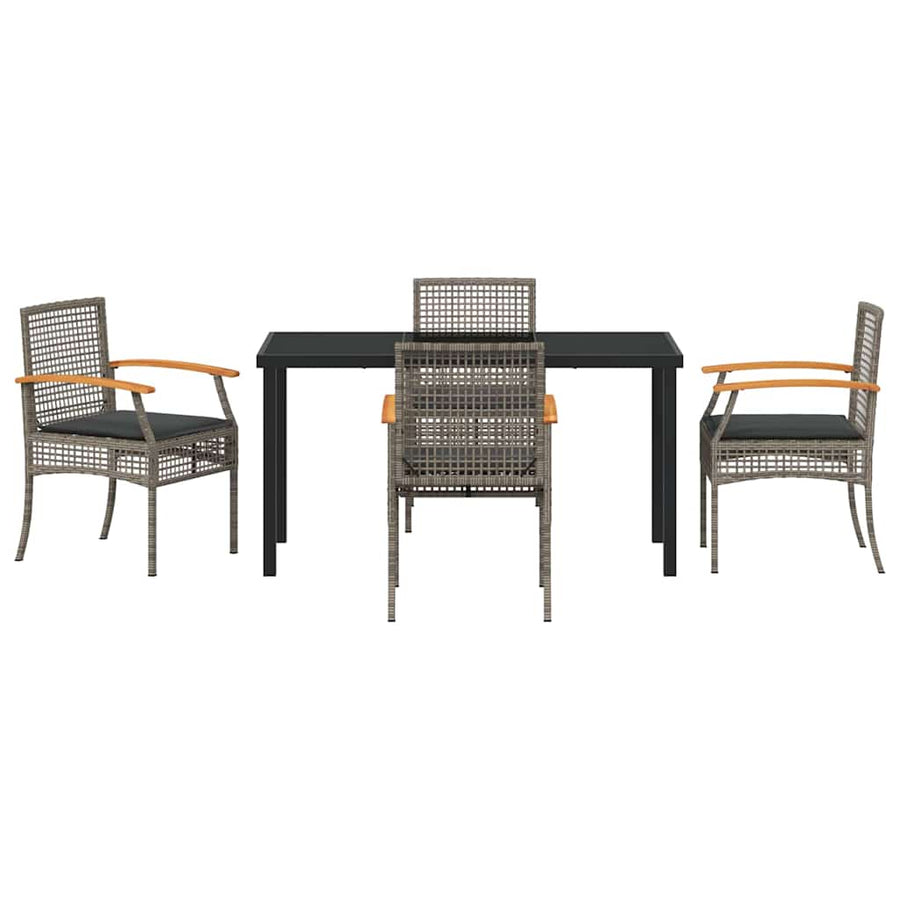 Tuin Eetset 5 pcs Grijs poly rattan