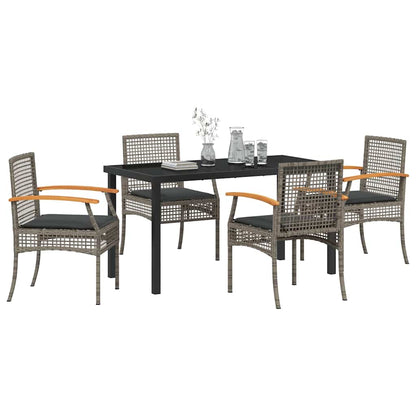 Tuin Eetset 5 pcs Grijs poly rattan