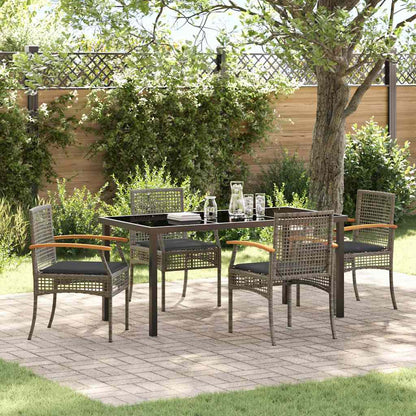 Tuin Eetset 5 pcs Grijs poly rattan