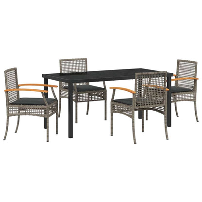 Tuin Eetset 5 pcs Grijs poly rattan
