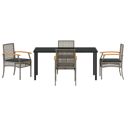 Tuin Eetset 5 pcs Grijs poly rattan