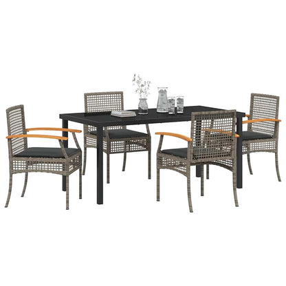 Tuin Eetset 5 pcs Grijs poly rattan