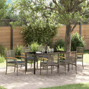 Tuinset poly rattan grijs 7-delig
