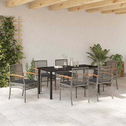Tuin Eetset 7 pcs Grijs poly rattan