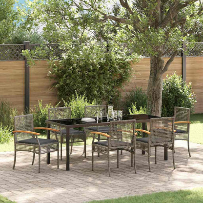 Tuin Eetset 7 pcs Grijs poly rattan