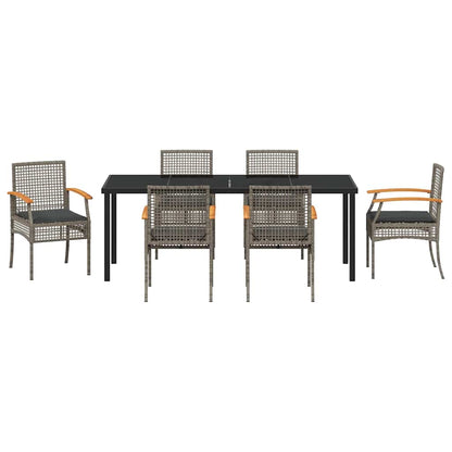 Tuin Eetset 7 pcs Grijs poly rattan