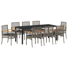 Tuin Eetset 9 pcs Grijs poly rattan