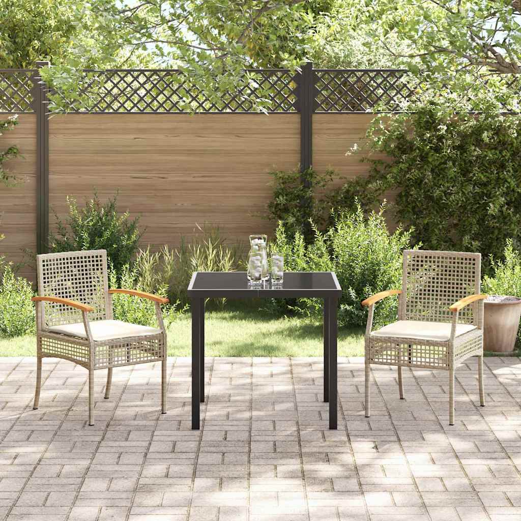 Tuin Eetset 3 pcs Beige poly rattan
