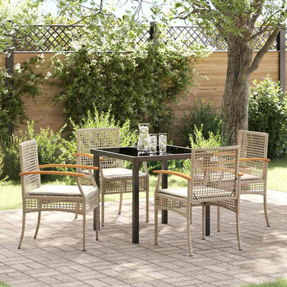 Tuin Eetset 5 pcs Beige poly rattan