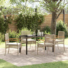 Tuin Eetset poly rattan 4 personen beige