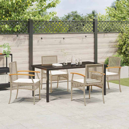 Tuin Eetset 5 pcs Beige poly rattan