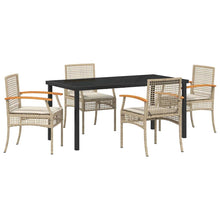 Tuin Eetset 5 pcs Beige poly rattan