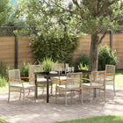 Garden Dining Set 7 pcs Beige poly rattan