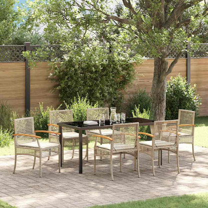 Tuin Eetset 7 pcs Beige poly rattan
