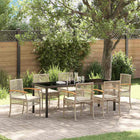 Garden Dining Set 7 pcs Beige poly rattan