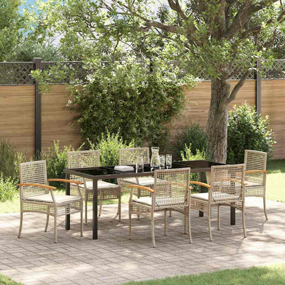 Tuin Eetset 7 pcs Beige poly rattan
