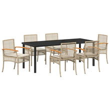 Tuin Eetset 7 pcs Beige poly rattan