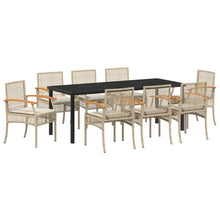 Tuin Eetset 9 pcs Beige poly rattan