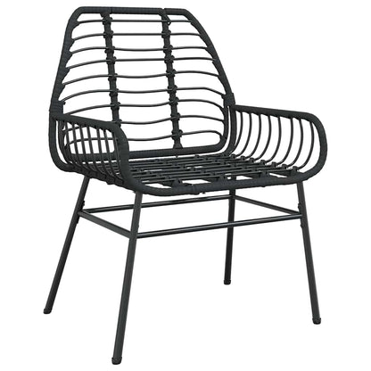 Tuin Eettafelset 9 Pcs Zwart Poly Rattan 8-persoons Achterkant 200 cm