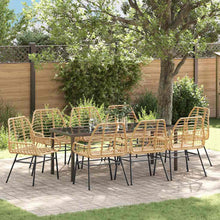 Tuin Eettafelset 9 Pcs Bruin Poly Rattan