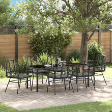 Tuin Eettafelset 7 Pcs Poly Rattan 6-persoons Zwart 200 cm