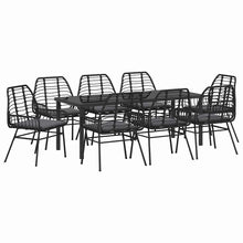 Tuin Eetset 9 Pcs Poly Rattan 8-persoons Zwart 200 cm