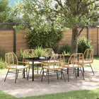 Tuin eettafelset 7-delig poly rattan bruin