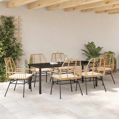Tuin Eettafelset 7 Pcs Bruin Poly Rattan
