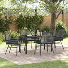 Tuin eettafelset poly rattan zwart 4 personen