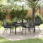 Tuin eettafelset poly rattan 4 personen zwart