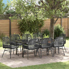 Garden dining set with cushions 9 pcs Black poly rattan