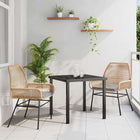 Eettafelset poly rattan bruin 140x80x73 cm