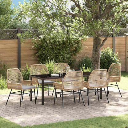 Tuin Eetset 7 pcs Bruin poly rattan