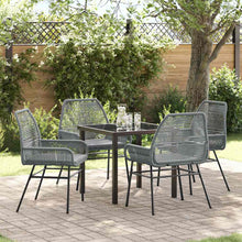 Tuin eettafelset met kussen 5 pcs Grijs poly rattan